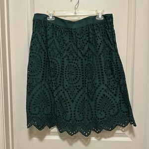 Green eyelet skirt